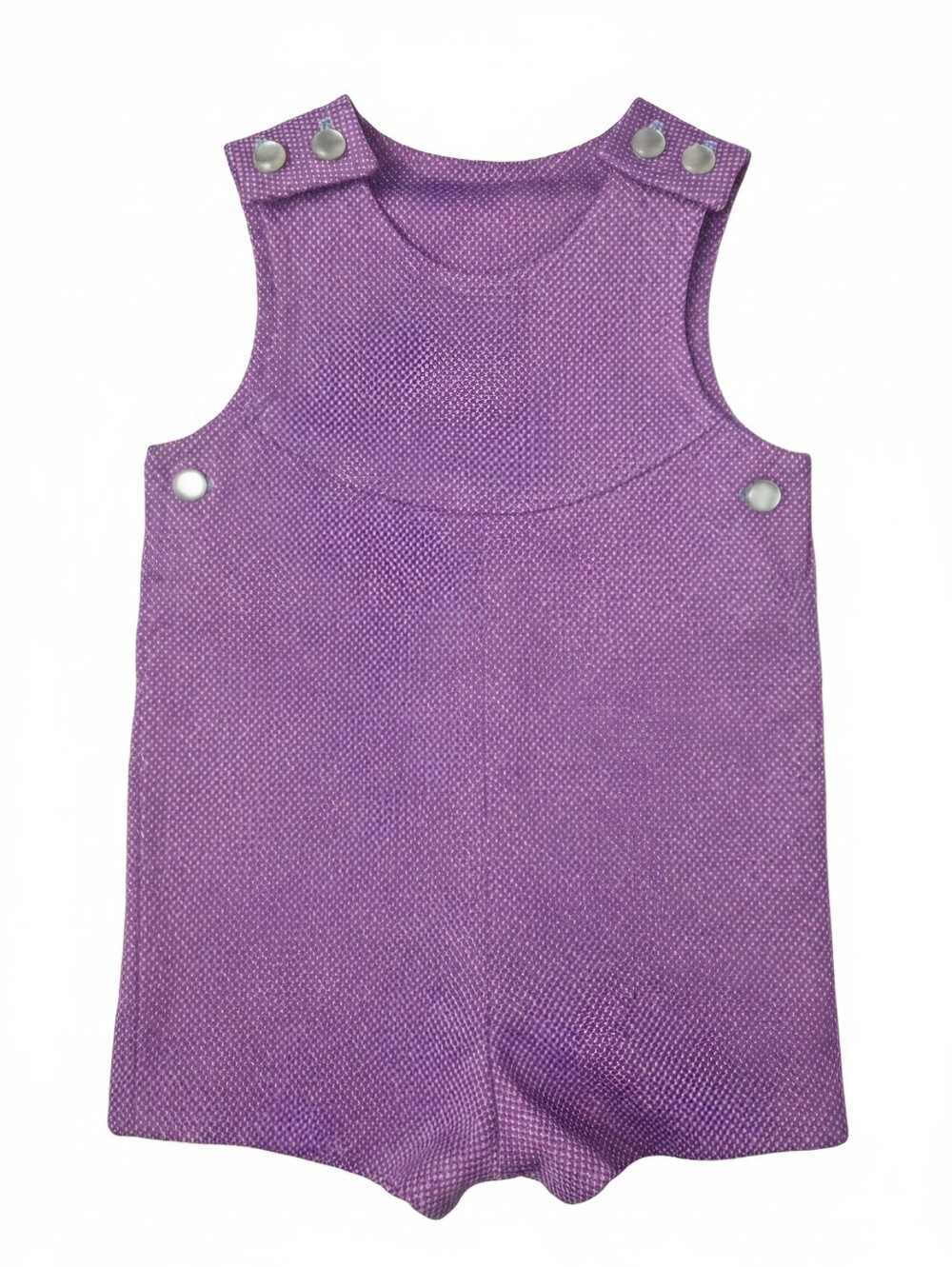 VTG 70s Purple Knit Button Strap Romper Jon Jon Sunsuit 6-12M